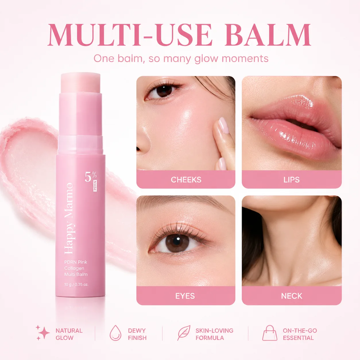 Happy Marmo PDRN Pink Collagen Multi Balm creator glow visual 5