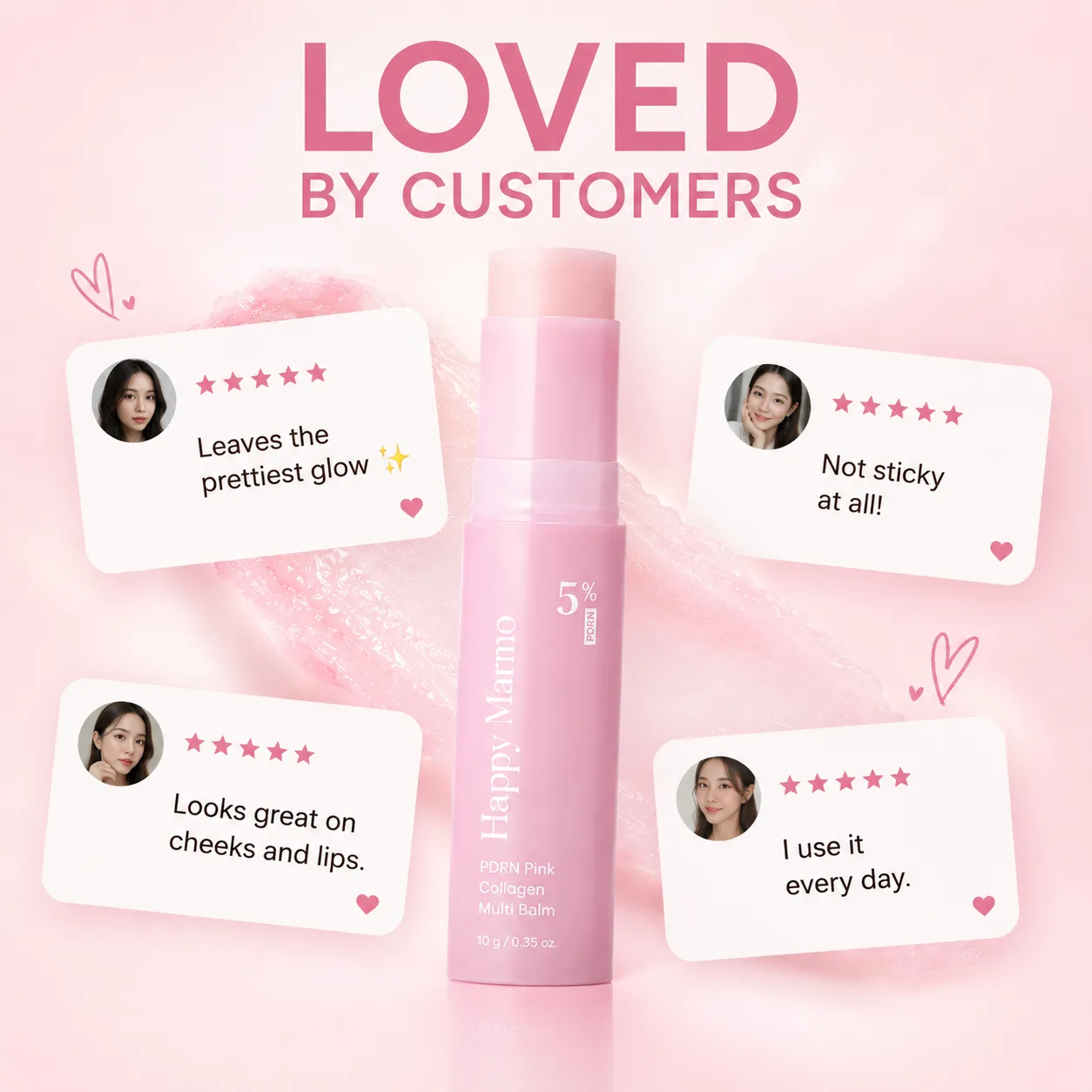 Happy Marmo PDRN Pink Collagen Multi Balm creator glow visual 6