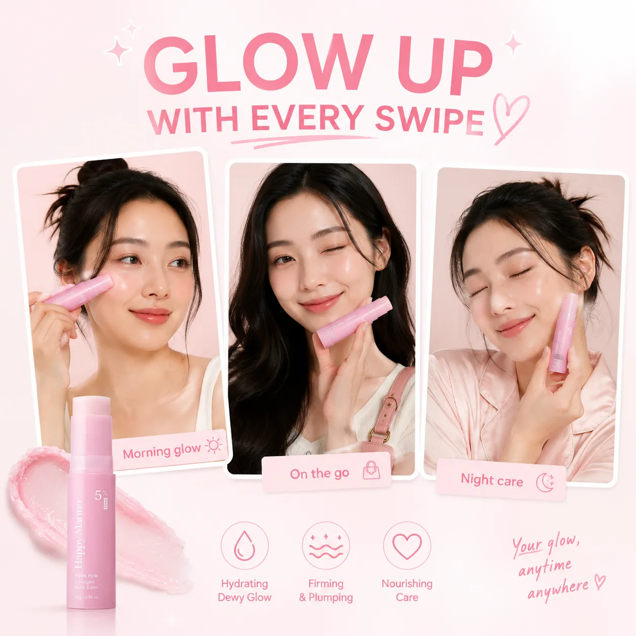 Happy Marmo PDRN Pink Collagen Multi Balm creator glow visual 8