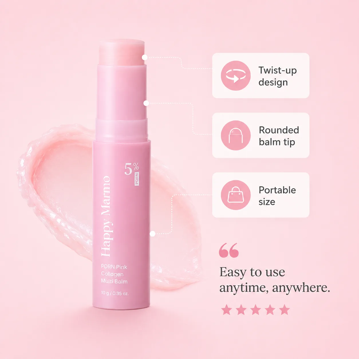 Happy Marmo PDRN Pink Collagen Multi Balm creator glow visual 9