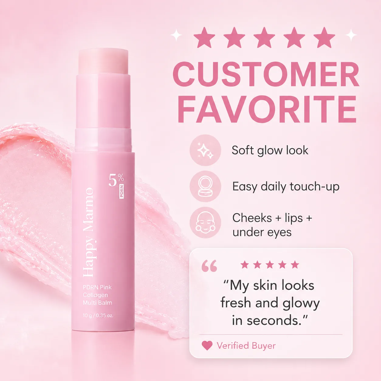 Happy Marmo PDRN Pink Collagen Multi Balm creator glow visual 10